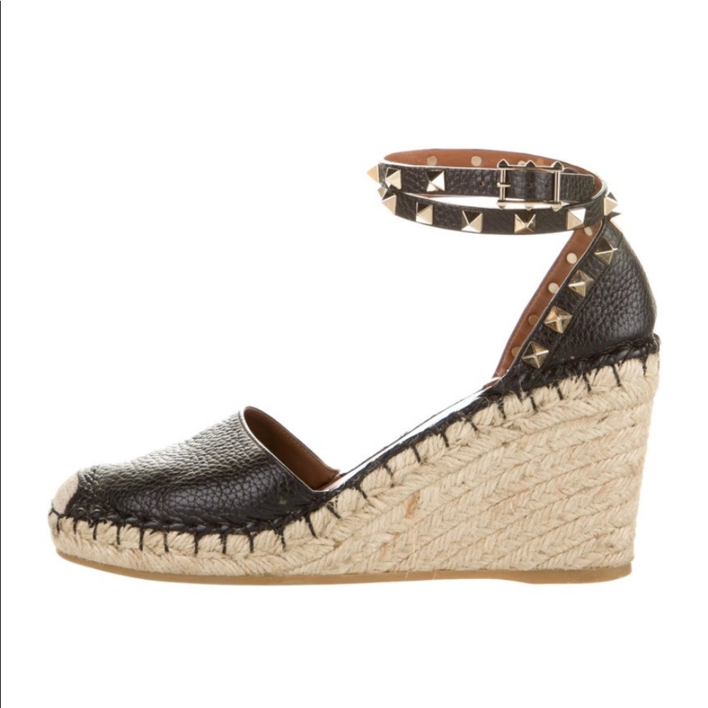 Valentino leather rounded wedges